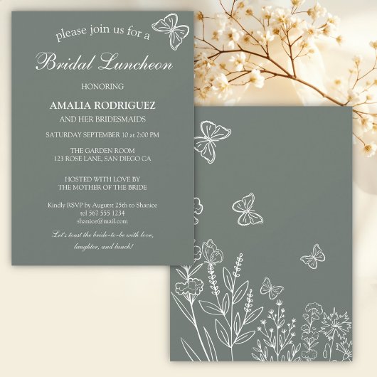 Meadow Blume Bridal Luncheon Einladung