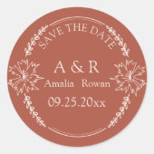 Meadow-Blume, die das Datum speichern Runder Aufkleber (Vorderseite)