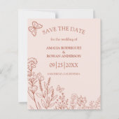 Meadow Blume - Fehlerhafte Rose Save the Date (Vorderseite)