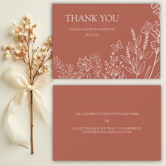 Meadow Blume Hochzeit Danke Karte