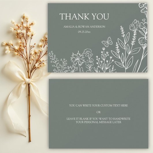 Meadow Blume Hochzeit Danke Karte