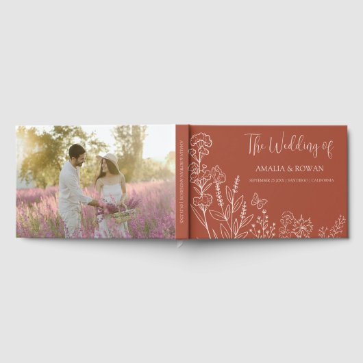 Meadow Blume Hochzeit Gästebuch (Voll)