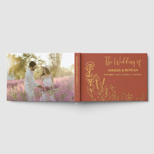 Meadow Blume Hochzeit Gästebuch (Voll)
