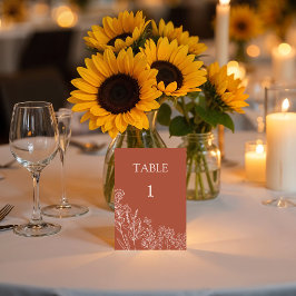 Meadow Blume Hochzeitkarte Tischnummer