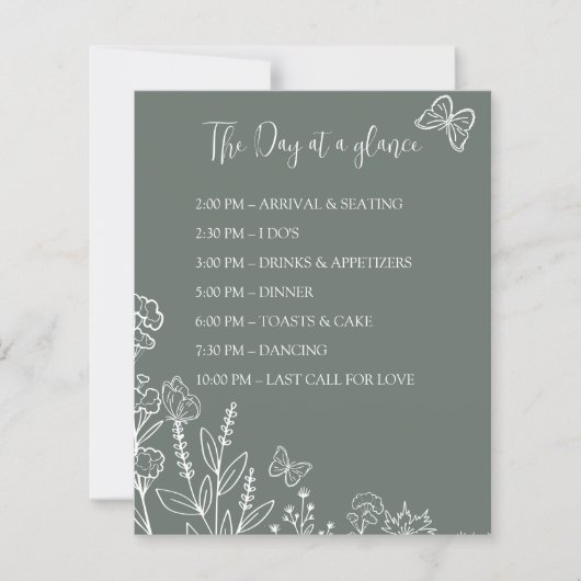 Meadow Blume Hochzeitzeitzeitlinie (Vorderseite)