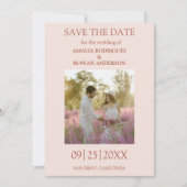 Meadow Blume Misty Rose Foto Save the Date (Vorderseite)