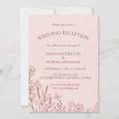 Meadow Blume Misty Rose Hochzeit Empfang Einladung (Vorderseite)