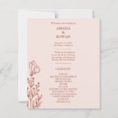 Meadow Blume Misty Rose Hochzeitsprogramm (Vorderseite)