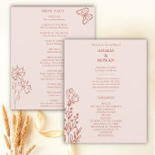 Meadow Blume Misty Rose Hochzeitsprogramm