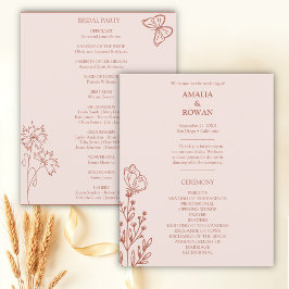 Meadow Blume Misty Rose Hochzeitsprogramm