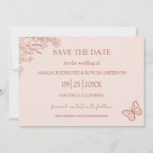 Meadow Blume Misty Rose Save the Date (Vorderseite)