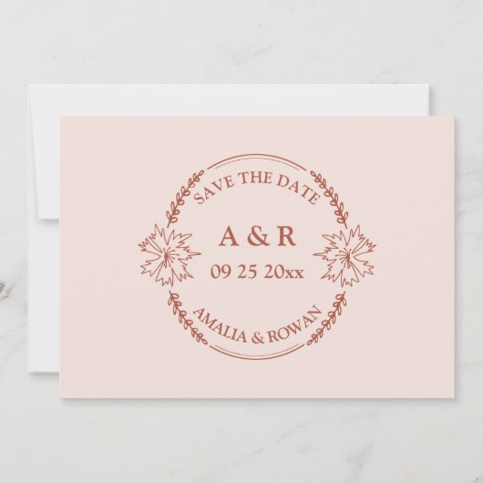 Meadow Blume Misty Rose Save the Date (Rückseite)