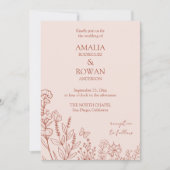 Meadow Blume Misty Rose Wedding Einladung (Vorderseite)