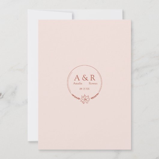 Meadow Blume Misty Rose Wedding Einladung (Rückseite)