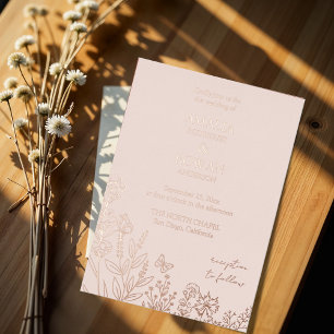 Meadow Blume Misty Rose Wedding Folieneinladung