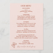 Meadow Blume Misty Rose Wedding Menu Menükarte (Vorderseite)
