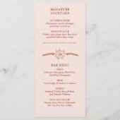 Meadow Blume Misty Rose Wedding Menu Menükarte (Rückseite)