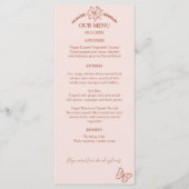 Meadow Blume Misty Rose Wedding Menu Menükarte (Vorderseite)