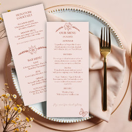 Meadow Blume Misty Rose Wedding Menu Menükarte