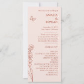 Meadow Blume Misty Rose Wedding Program (Vorderseite)