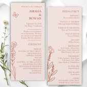 Meadow Blume Misty Rose Wedding Program