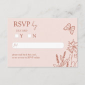 Meadow Blume Misty Rose Wedding RSVP Begleitkarte (Vorderseite)