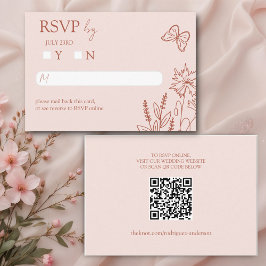 Meadow Blume Misty Rose Wedding RSVP Begleitkarte