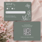 Meadow Blume Sirocco Green Wedding RSVP Begleitkarte