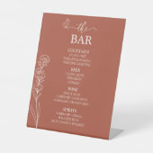 Meadow Blume "The Bar" Hochzeit Sockelschild (Vorderseite)