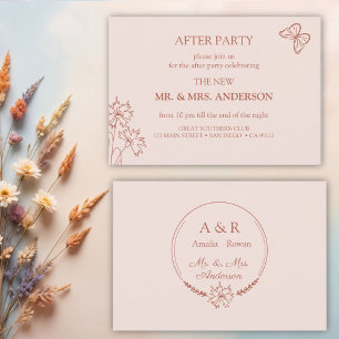 Meadow Blume Wedding After - Party Einladung