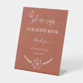 Meadow Blume Wedding Guest Book Sockelschild (Vorderseite)