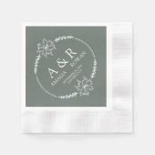Meadow-Blume zum Hochzeitsstich Serviette (Vorderseite)