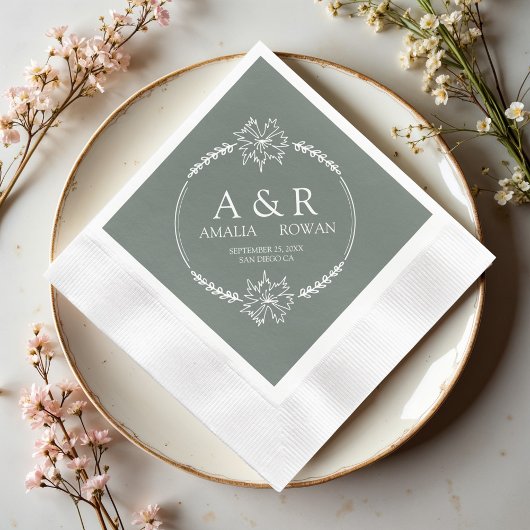 Meadow-Blume zum Hochzeitsstich Serviette