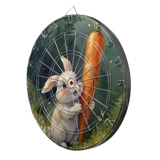 Meadow Bunny Dreams: Whimsical Dart Board Dartscheibe (Vorderseite rechts)