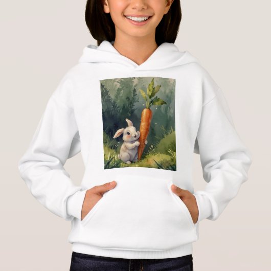 Meadow Bunny Dreams: Whimsical Hoodie (Vorderseite)
