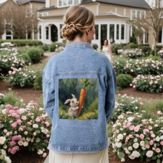 Meadow Bunny Dreams: Whimsical Jean Jacket Jeansjacke