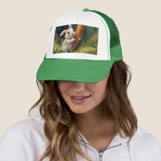 Meadow Bunny Dreams: Whimsical Trucker Hat Truckerkappe