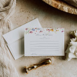 Meadow Colorful Wildblume Wedding Advice Card Postkarte<br><div class="desc">Diese weitläufige farbenfrohe Hochzeitsratenkarte der Wildblume ist ideal für eine rustikale Hochzeit. Die Blume sind grün, rosa, rot, gelb, lila, Aquarell, mehrfarbig und mit Weiden bedeckt. Diese Karten sind ideal für Hochzeiten, Brautparty, Babydusche, Graduiertenfest u.v.m. Personalisieren Sie die Karten mit den Namen der Braut und Bräutigam, den Eltern, die Sie...</div>