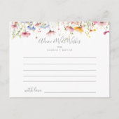 Meadow Colorful Wildblume Wedding Advice Card Postkarte (Vorderseite)
