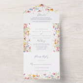 Meadow Colorful Wildblume Wedding All In One Einladung (Innen Boden)
