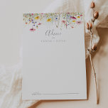 Meadow Colorful Wildblume Wedding Hinweiskarte<br><div class="desc">Diese weitläufige farbenfrohe Hochzeitsratenkarte der Wildblume ist ideal für eine rustikale Hochzeit. Die Blume sind grün, rosa, rot, gelb, lila, Aquarell, mehrfarbig und mit Weiden bedeckt. Diese Karten sind ideal für Hochzeiten, Brautparty, Babydusche, Graduiertenfest u.v.m. Personalisieren Sie die Karten mit den Namen der Braut und Bräutigam, den Eltern, die Sie...</div>