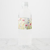 Meadow Colorful Wildblume Wedding Wasserflaschenetikett (Rückseite)