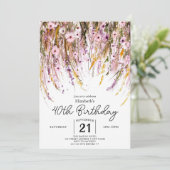 Meadow Custom Wildblumen 40. Geburtstag Einladung (Stehend Vorderseite)