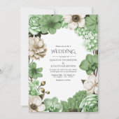 Meadow Fern, Pistachio Silk & Willow Ivory Wedding Einladung (Vorderseite)