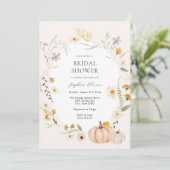 Meadow Field Pumpkins-Brautparty Einladung (Stehend Vorderseite)