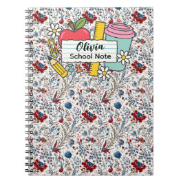meadow floral Back to School Supplies Teachers  Notizblock
