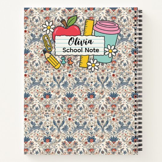meadow floral Back to School Supplies Teachers Notizblock (Rückseite)