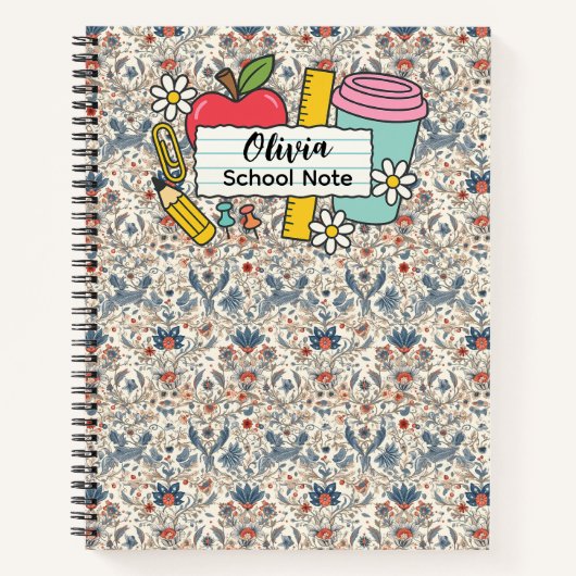 meadow floral Back to School Supplies Teachers Notizblock (Vorderseite)
