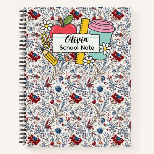 meadow floral Back to School Supplies Teachers  Notizblock (Vorderseite)