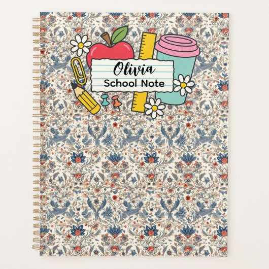 meadow floral Back to School Supplies Teachers  Planer (Vorderseite)